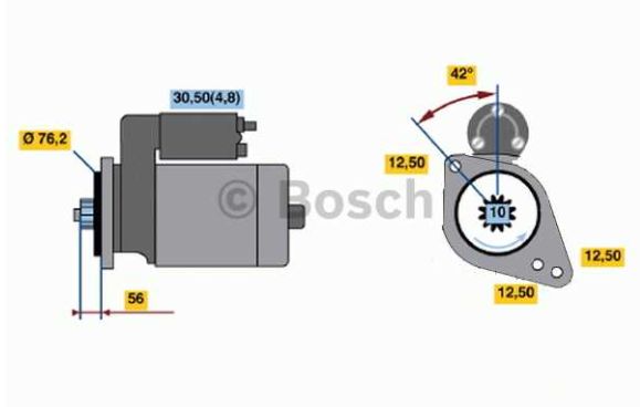 VW POLO 3/05-6/09 štartér pre 1,4 TDI /BOSCH/