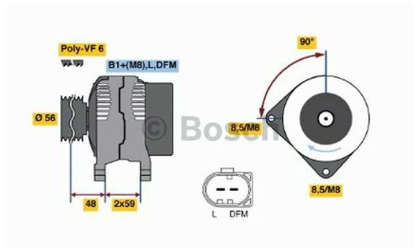VW BORA 9/98- alternátor /BOSCH/