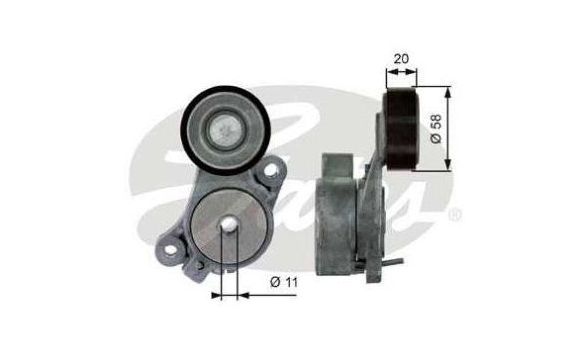 VW TOURAN 12/6-2010 napínacia kladka rebrovaného klinového remeňa /GATES/