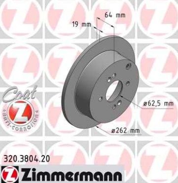 Kia RIO 7/2005-6/2011 zadné brzdové kotúče sada L+P /ZIMMERMANN/