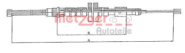 Peugeot 306 3/93-4/97  zadné brzdové lanko ľavé /LINEX/