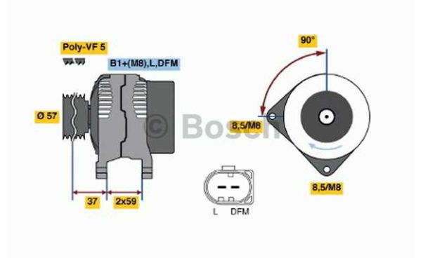 VW PASSAT 11/00-3/05 alternátor /BOSCH/