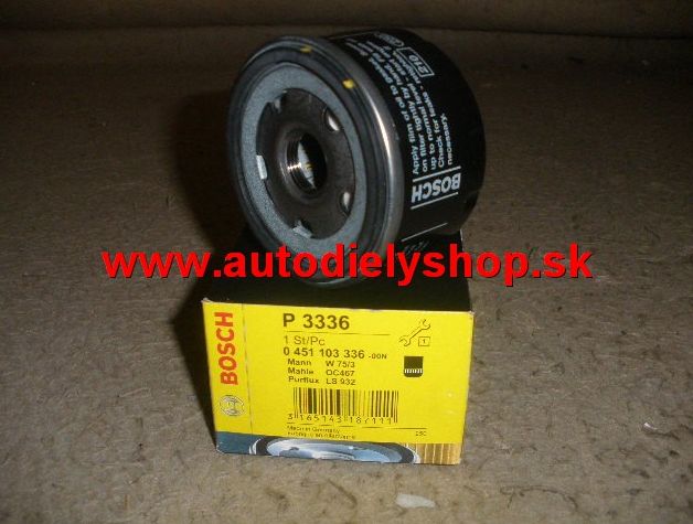 Renault MÉGANE 1/06-10/08 olejový filter 1,4i-1,5DCi-1,6i /BOSCH
