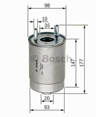 Renault MÉGANE III 11/08- palivový filter pre 1,5 dCi-1,9 dCi-2,0 dCi /BOSCH/