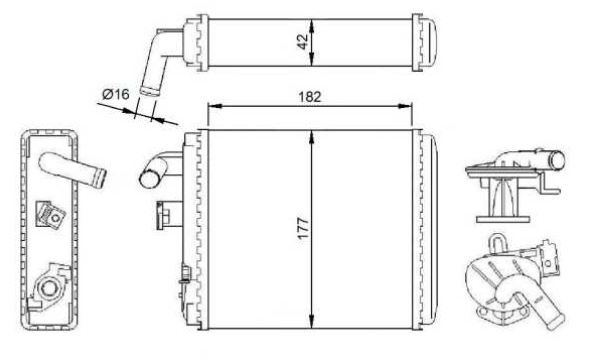 Fiat PANDA 03/80-07/04 radiátor kúrenia /NRF/