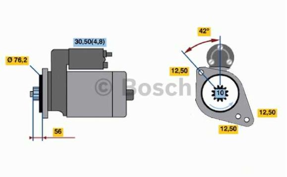 Seat IBIZA V 03/08-  štartér pre 1,4 TDI-1,9 TDI /BOSCH/