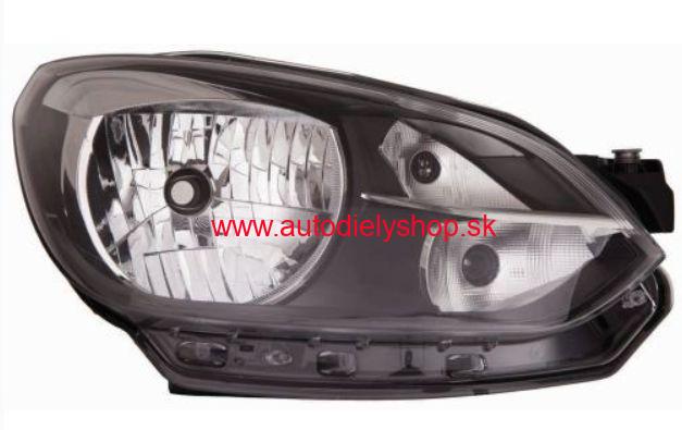 VW UP 12/2011- predné svetlo H4 Pravé / čierny rámik