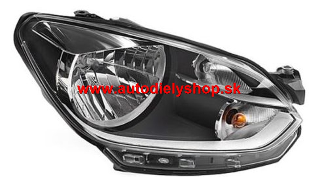 VW UP 12/2011- predné svetlo H4 Pravé / strieborný rámik