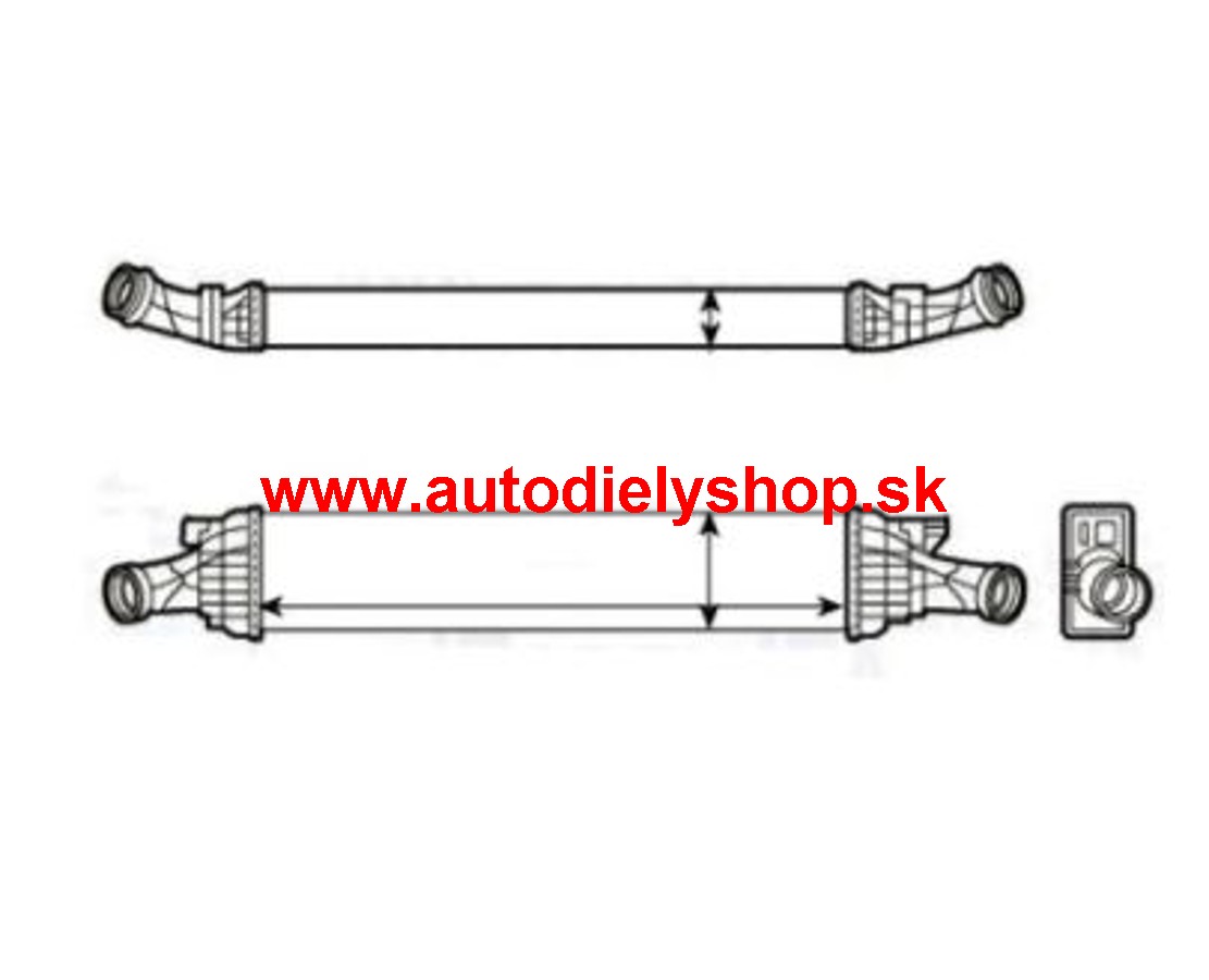 Audi A5 6/2007-2011 chladič vzduchu /1,8TFSi-2,0TFSi-2,0TDi/