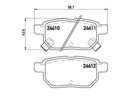 Toyota YARIS 09/11- zadné brzdové platničky sada /BREMBO/