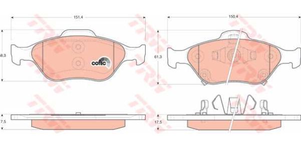 Toyota YARIS 09/11- predné brzdové platničky sada /TRW/
