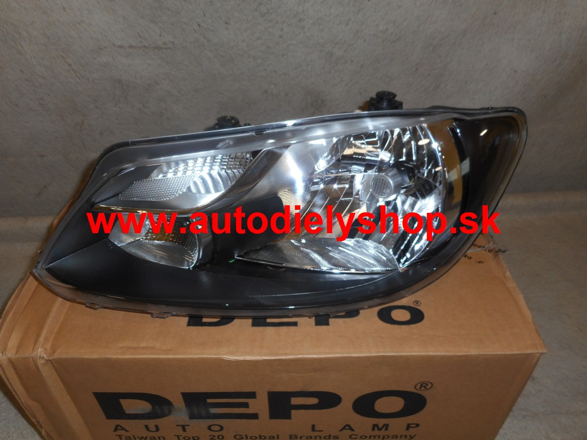 VW CADDY 06/10- predné svetlo ľavé H4 el.s motorom s denným svetlom