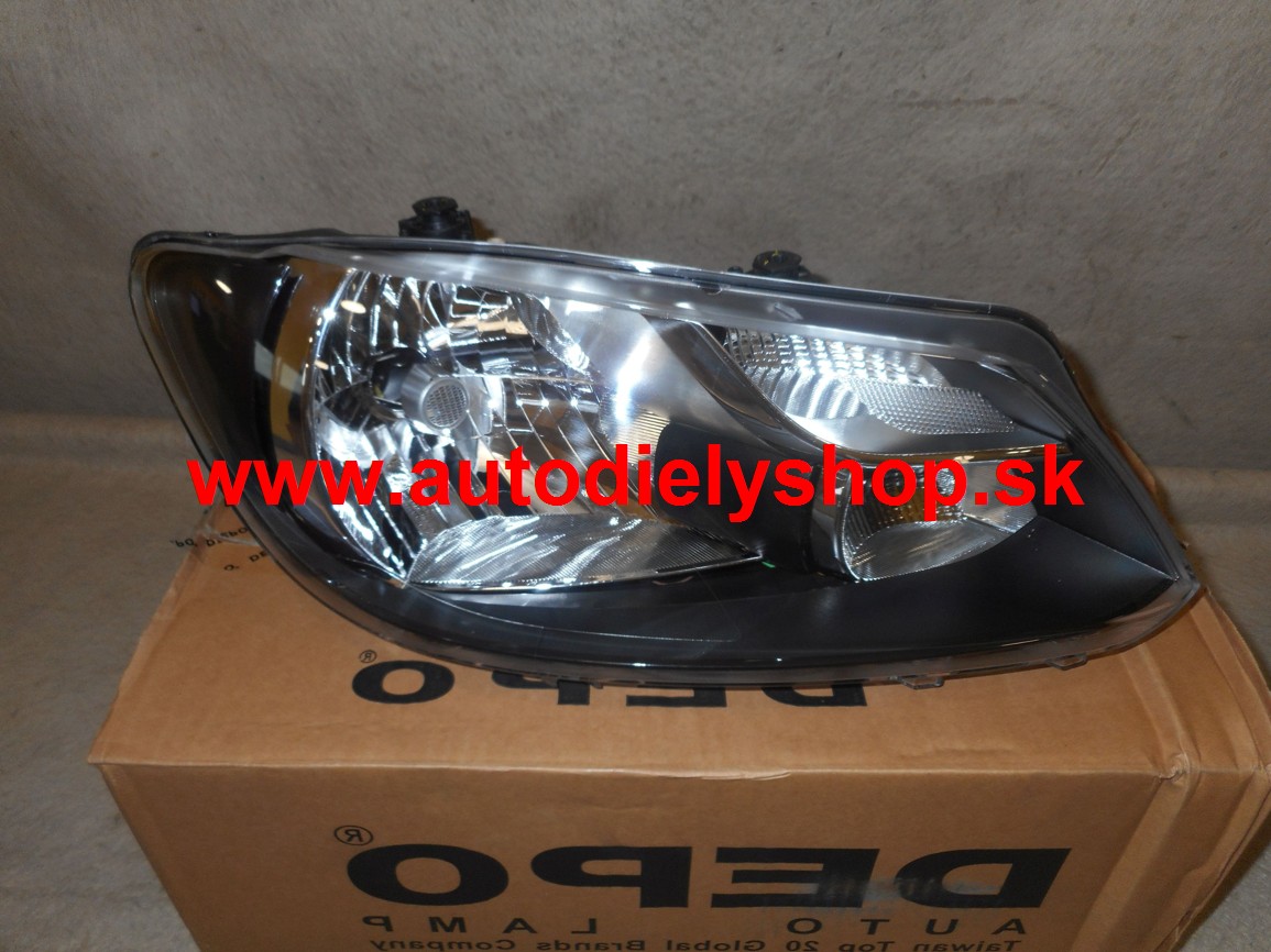 VW CADDY 06/10- predné svetlo pravé H4 el.s motorom s denným svetlom