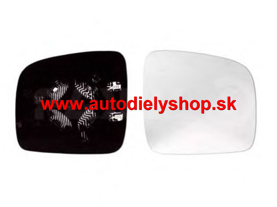 VW CADDY 06/10- sklo spätného zrkadla s držiakom pravé /vyhrievané/