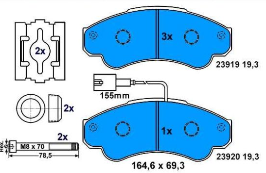  Citroen JUMPER 1/02-06 predné platničky Sada 1,8t / SRL