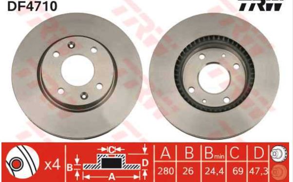 Hyundai SONATA 2006-2010 Predné kotúče L+P SADA /TRW/