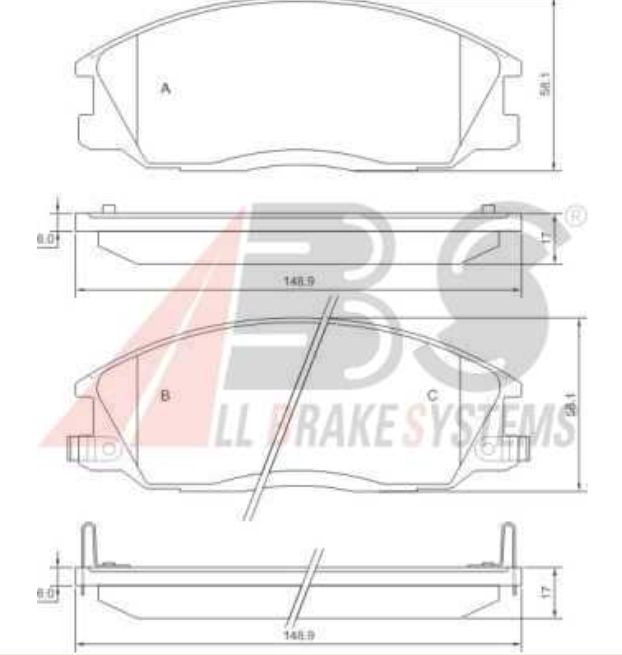 Hyundai H1 01/1998- predné brzdové platničky sada /A.B.S./