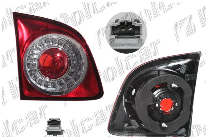 VW GOLF VI Plus 4/09- zadné svetlo vnútorné s hmlovkou LED ľavé /VALEO/
