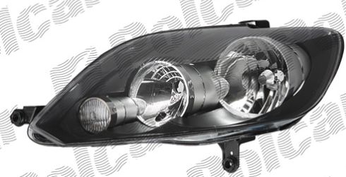 VW GOLF VI Plus 4/09- predné svetlo el.s motorčekom H7+H15 ľavé /TYC/