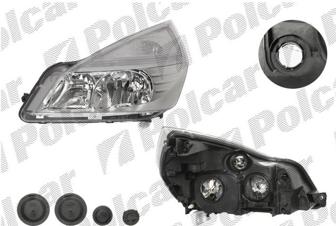Renault ESPACE V 01/06- hlavný reflektor H1+H7 ľavý  /VALEO/