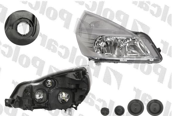 Renault ESPACE V 01/06- hlavný reflektor H1+H7 pravý  /VALEO/