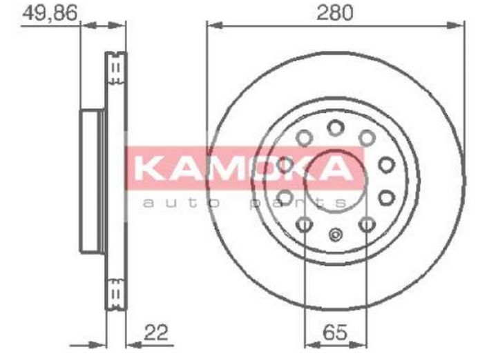 VW GOLF VI KOMBI 07/09-  predné brzdové kotúče sada L+P