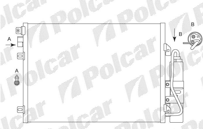 Dacia LOGAN 9/2008- chladič klimatizácie / 550mm