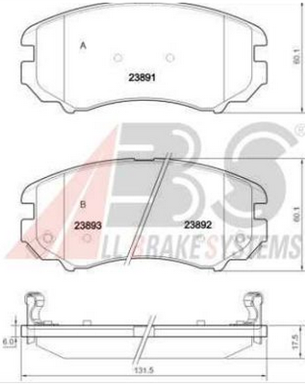 Kia SPORTAGE 9/2004-9/2008 predné platničky Sada / A.B.S./