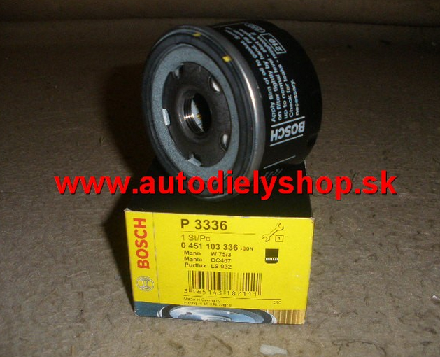 Nissan QASHQAI 07- olejový filter 1,5DCi / BOSCH /