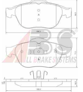 Renault LAGUNA 2/01-05 predné platničky Sada / A.B.S /16-17disk