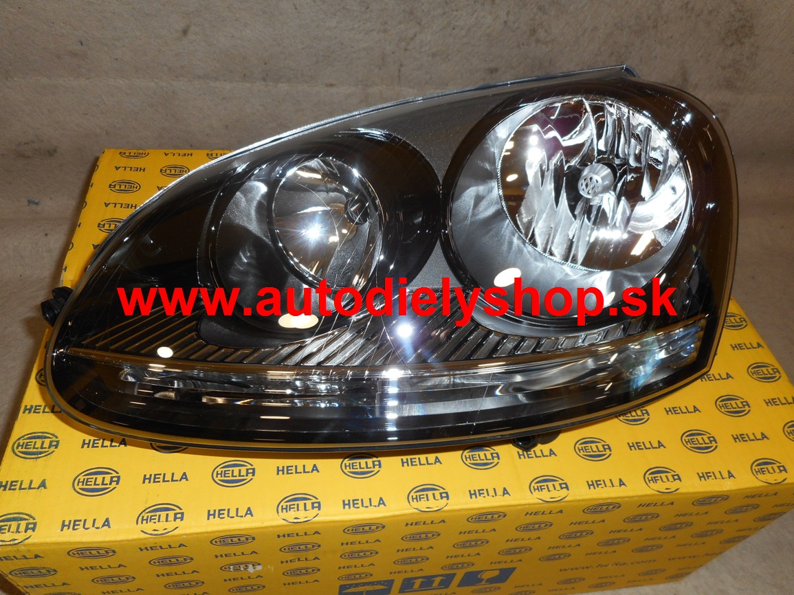 VW JETTA 8/2005-9/2010 svetlo H7+H7 Lavé,čierne na GTI / výrobca HELLA /
