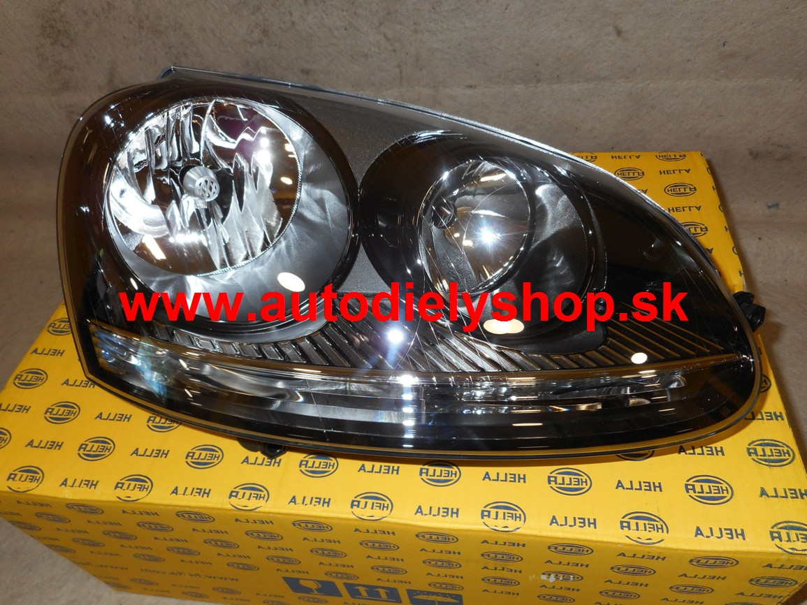 VW JETTA 8/2005-9/2010 svetlo H7+H7 Pravé,čierne na GTI / výrobca HELLA /