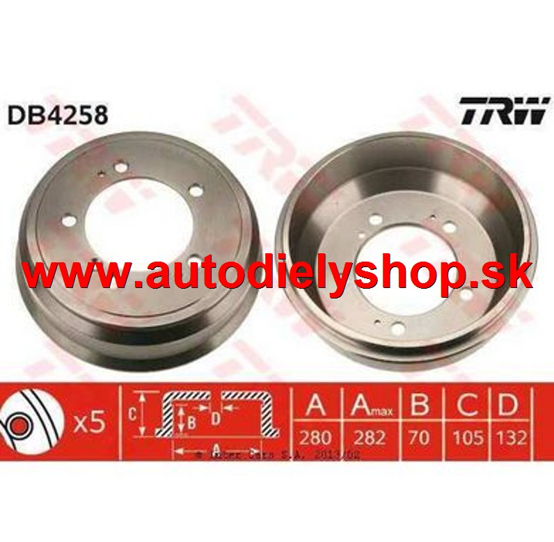 Opel MOVANO 07/07-01/10 brzdové bubny sada L+P /TRW/