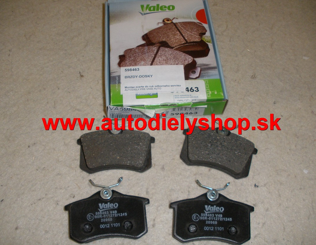 Seat EXEO 12/2008- zadné platničky Sada / VALEO / 86,5mm