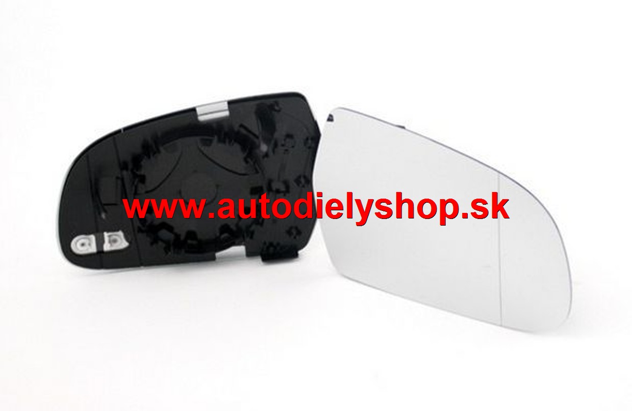 Audi A4 SDN/AVANT 01/12- Sklo vonkajšieho zrkadla s držiakom pravé /vyhrievané/