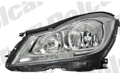 Mercedes W204 "C" 03/2011- predné svetlo H7+H7 el. s motorom ľavé /strieborné/