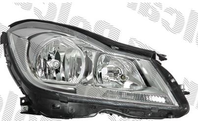 Mercedes W204 "C" 03/2011- predné svetlo H7+H7 el. s motorom pravé /strieborné/