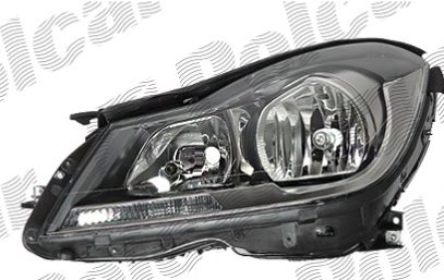 Mercedes W204 "C" 03/2011- predné svetlo H7+H7 el. s motorom ľavé /antracitové/
