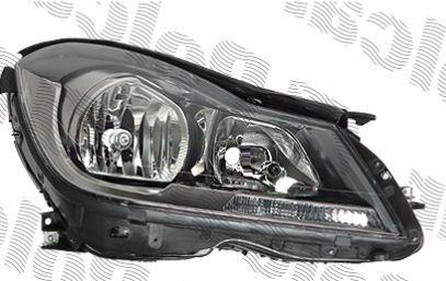 Mercedes W204 "C" 03/2011- predné svetlo H7+H7 el. s motorom pravé /antracitové/