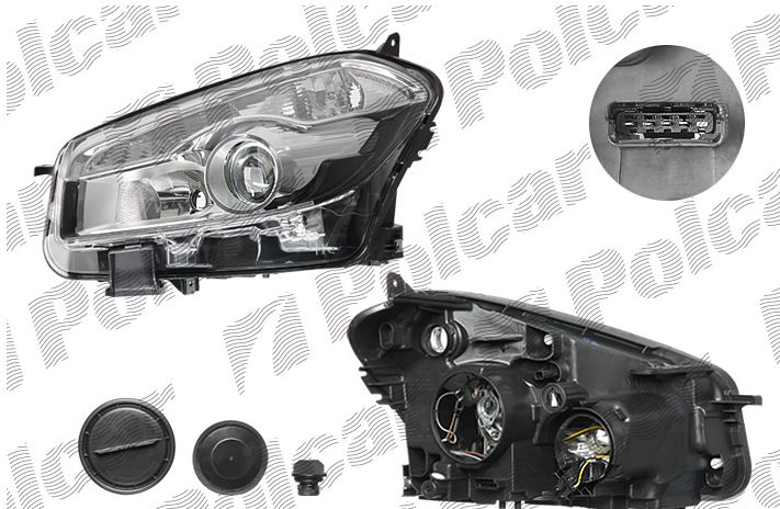 Nissan QASHQAI 2010-2014 predné svetlo H7+H7 el.bez motorčeka ľavé /TYC/