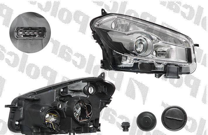 Nissan QASHQAI 2010-2014 predné svetlo H7+H7 el.bez motorčeka pravé /TYC/