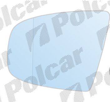BMW E70 X5 2/07- Sklo spätného zrkadla Ľavé /s držiakom/ -4 pinové/ modré