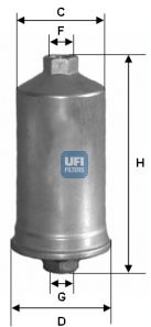 Fiat DUCATO 7/94-12/01 palivový filter,všetky motory / uhlíkový