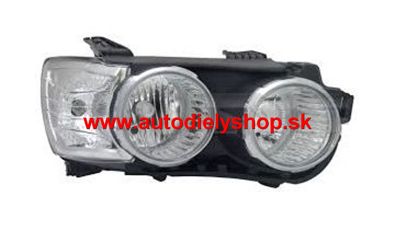 Chevrolet AVEO 05/11- svetlo H1+H7 el. s motorčekom pravé /čierny rámik/