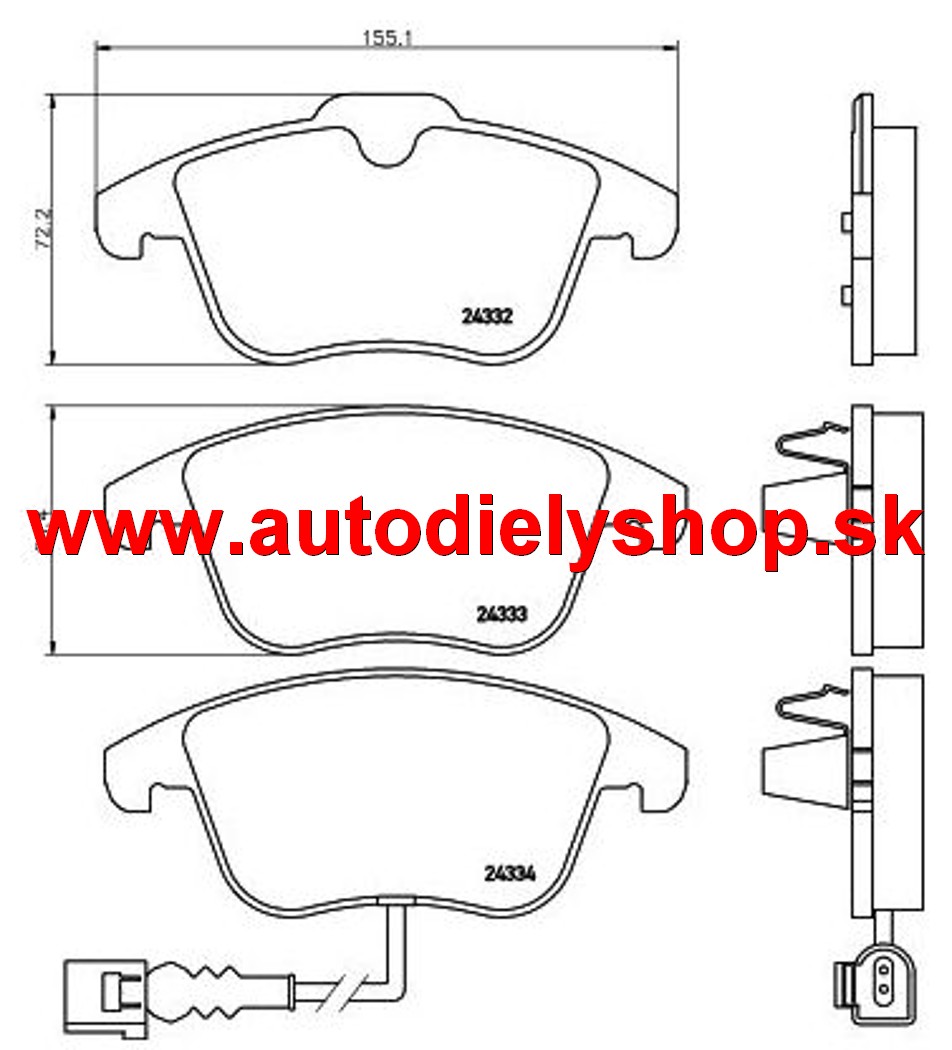 Audi Q3 06/11- predné platničky sada /TEXTAR/