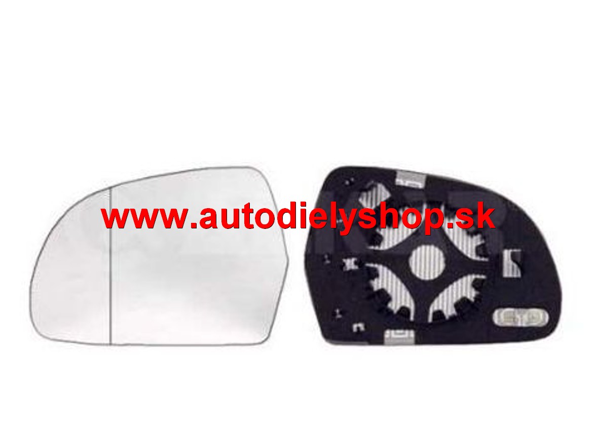 Audi A8 2010- sklo zrkadla s držiakom vyhrievané ľavé