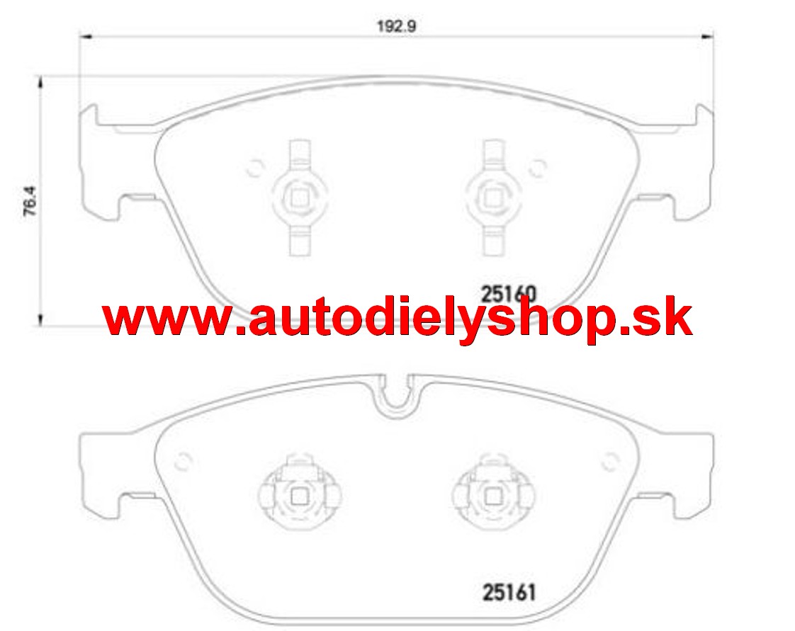 Audi A8 2010- predné platničky sada /TEXTAR/