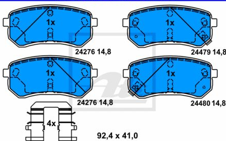Hyundai I10 10/07- zadné brzdové platničky 
