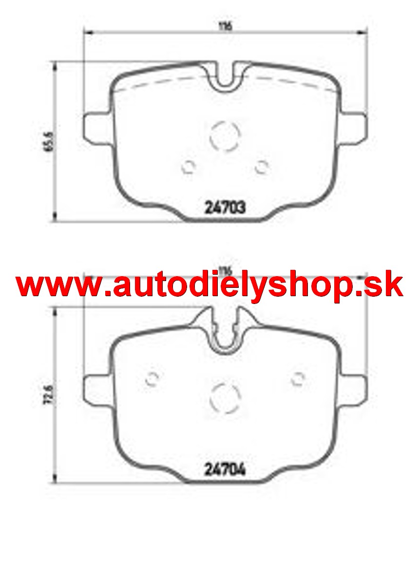 BMW 6 F12/F13 02/11- zadné platničky sada /BREMBO/