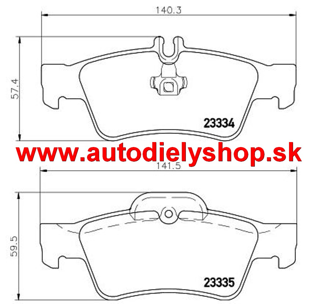 Mercedes W212 "E" 2009- zadné platničky sada /TEXTAR/